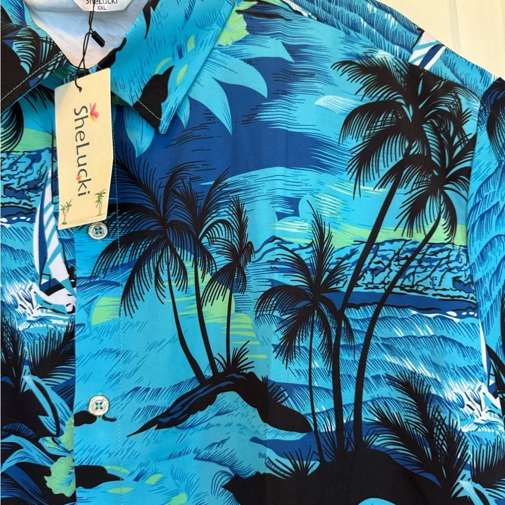 Blue Tropical Hawaiian Shirt
